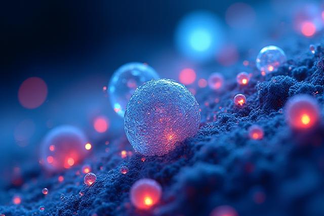 Micro-organismes marins ou plancton sous microscope, couleurs vives